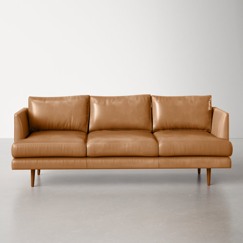 AllModern Miller 84'' Leather Sofa Wayfair
